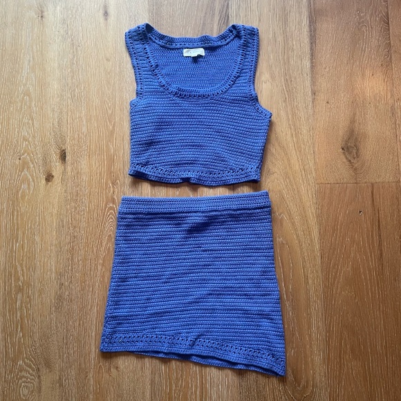La Hearts Dresses & Skirts - Blue Crochet 2 Piece Set